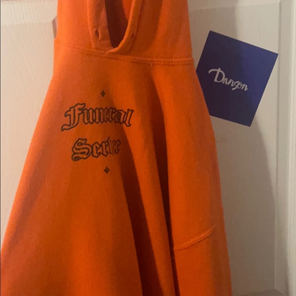 FUNERAL SERVCE ORANGE JASON HOODIE SUPER RARE 📲📲